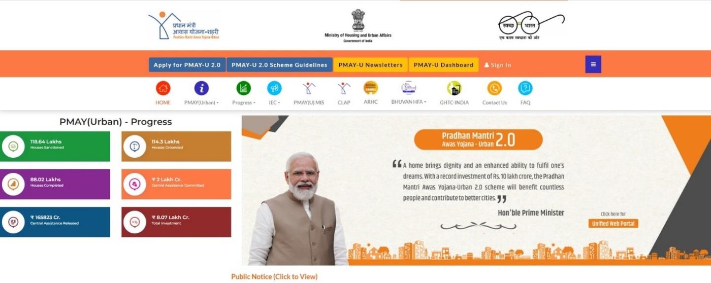 PMAY-U 2.0 Apply for housing scheme registration page