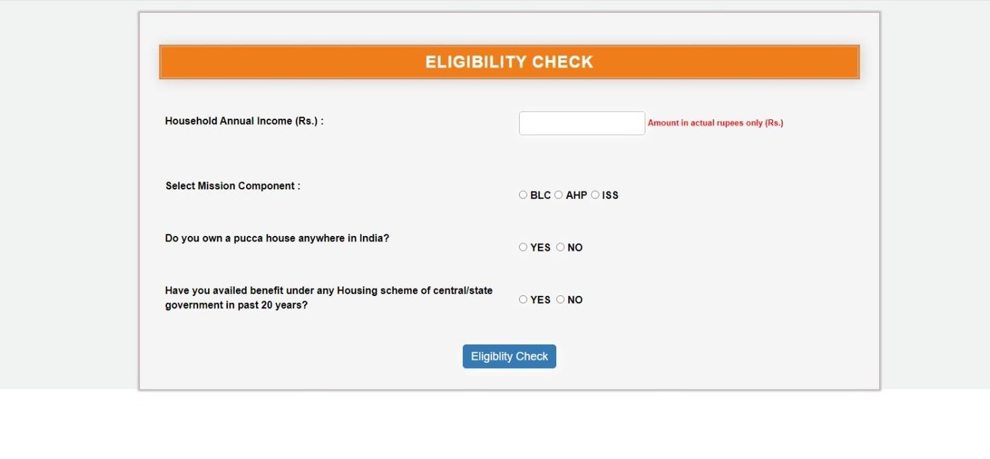 PMAY-U 2.0 eligibility verification form EWS LIG MIG income criteria