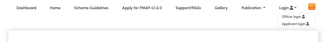 PMAY-U 2.0 applicant login Aadhaar number entry form